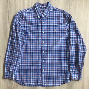 MEN'S RALPH LAUREN CLASSIC FIT BUTTON-DOWN PLAID L/S OXFORD SHIRT- XL